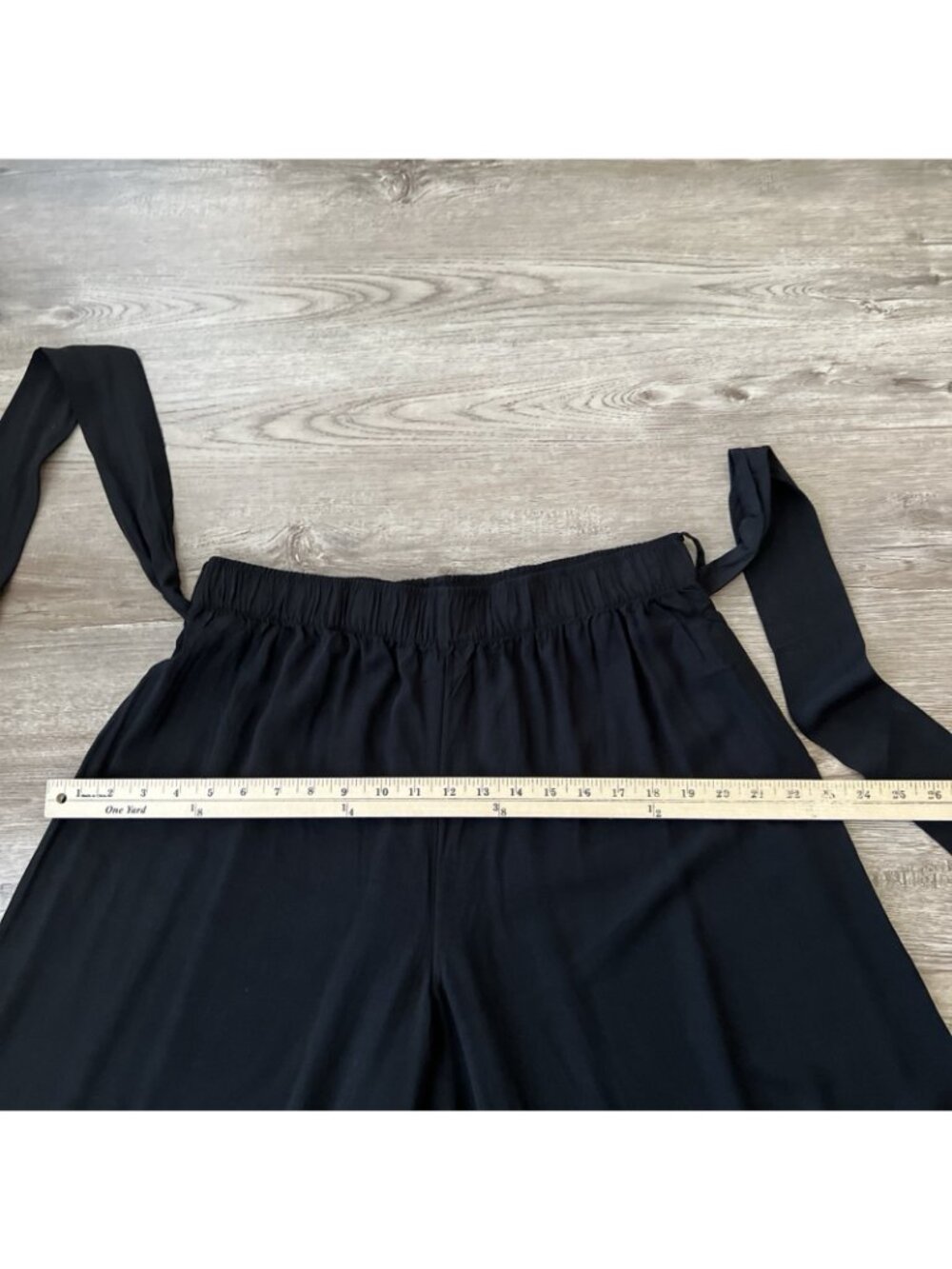 City Chic Island Wide Leg Cropped Pants Womens 12 Black Belted NWT - Picture 6 of 12